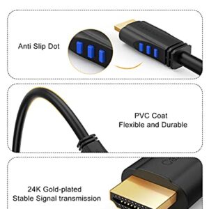 CableCreation 4K HDMI Cable, 6 Feet Upward Angle 270 Degree Vertical Right 4K HDMI Cable, Support 4K Ultra HD, 3D Video, Ethernet, Audio Return Channel, Black