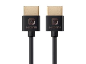 monoprice hdmi high speed cable – 1 feet – black, 4k@60hz, hdr, 18gbps, 36awg, yuv 4:4:4 – ultra slim series