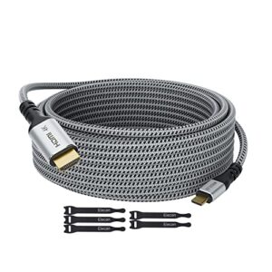 elecan usb c to hdmi cable 12 ft, 4k@60hz hdr, gold-plated braided high-speed usb 3.1 type-c to hdmi 2.0 cord thunderbolt 3/4 compatible for galaxy macbook pro/air ipad pro surface dell hp with 5 ties