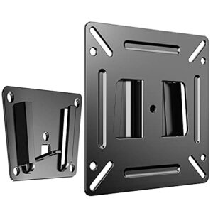 ASMXQY Monitor Wall Mount for Most 14-24" TVs, Universal Camper Small TV Wall Mount Bracket Fixed RV TV Mount Max Load 33lbs VESA up to 100x100mm 17 19 22 23 inch Low Profile Computer Monitor Mounts