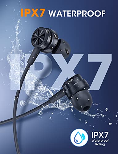 Bluetooth Headphones Wireless Earbuds 𝟒𝟐𝐇 Playtime Sports Magnetic Neckband Headphones Ergonomic Earbuds Ultra-Lightweight Comfort IPX7 Waterproof in-Ear Earbuds with Mic for Gym Workout Running