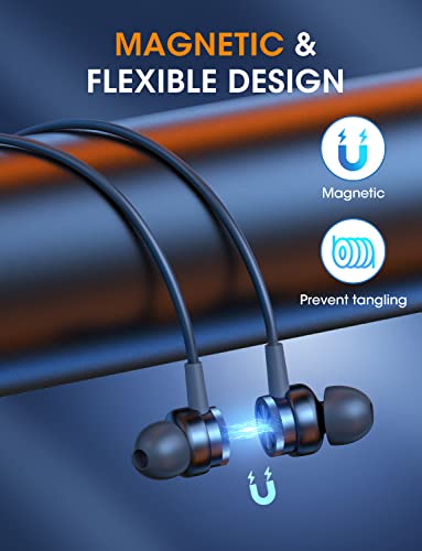 Bluetooth Headphones Wireless Earbuds 𝟒𝟐𝐇 Playtime Sports Magnetic Neckband Headphones Ergonomic Earbuds Ultra-Lightweight Comfort IPX7 Waterproof in-Ear Earbuds with Mic for Gym Workout Running