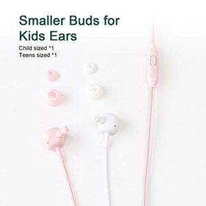 QearFun Cute Earbuds for Kids, Kid Size Cute Earbud with Microphone for Girls & Boys, Soft Dinosaur in-Ear Headphones Wired Gift for School with Lovely Earphones Storage Case