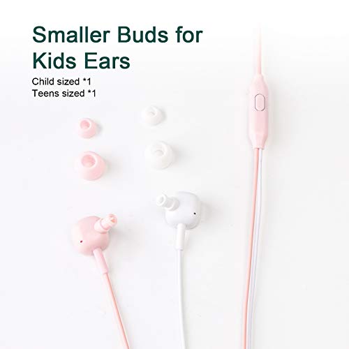 QearFun Cute Earbuds for Kids, Kid Size Cute Earbud with Microphone for Girls & Boys, Soft Dinosaur in-Ear Headphones Wired Gift for School with Lovely Earphones Storage Case