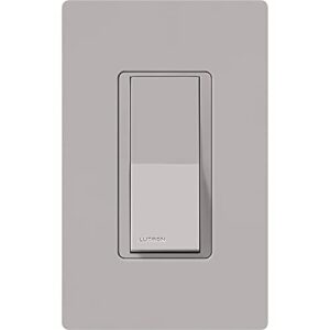 Lutron Diva LED+ Dimmer Switch for Dimmable LED, Halogen and Incandescent Bulbs, Single-Pole or 3-Way, DVCL-153P-GR, Gray & Claro On/Off Switch, 15-Amp, Single-Pole, CA-1PS-GR, Gray