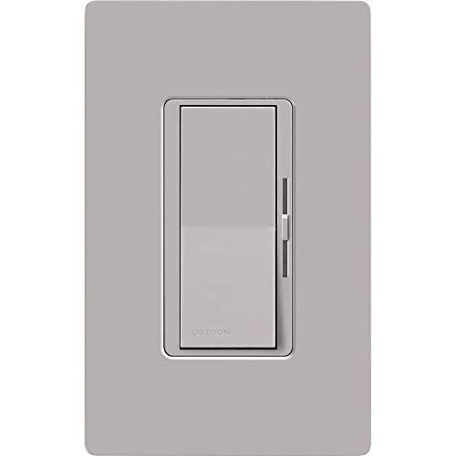 Lutron Diva LED+ Dimmer Switch for Dimmable LED, Halogen and Incandescent Bulbs, Single-Pole or 3-Way, DVCL-153P-GR, Gray & Claro On/Off Switch, 15-Amp, Single-Pole, CA-1PS-GR, Gray