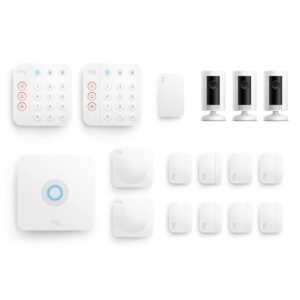 ring security kit plus with alarm 14-piece kit and indoor cam 3-pack