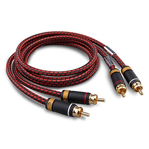 Primeda Auidophile 2RCA Male to 2RCA Male Stereo Audio Cable,Gold Plated | 4N Oxgen-Free Copper Core (2.5 Feet (0.75M))