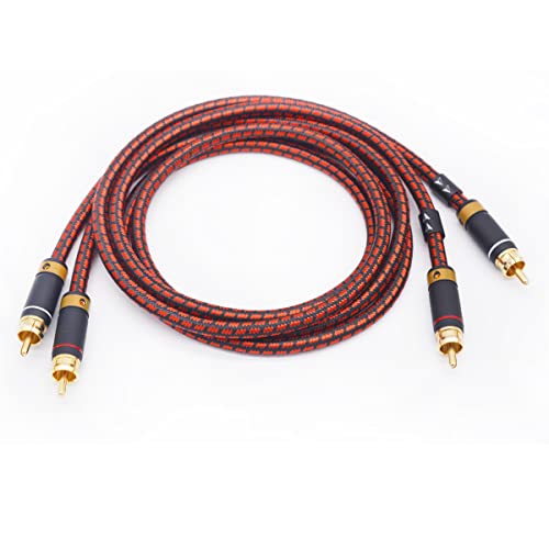 Primeda Auidophile 2RCA Male to 2RCA Male Stereo Audio Cable,Gold Plated | 4N Oxgen-Free Copper Core (2.5 Feet (0.75M))