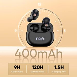 Wireless Earbuds, Bluetooth 5.3 in-Ear Earphones with LED Power Display Charging Case, Stereo Sound Noise Cancelling Earbuds with Mic, Bluetooth Headphones for Android iOS Phone Sports Working