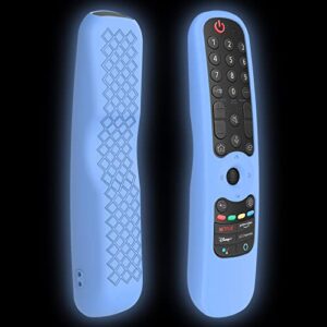 MR21GC Remote Cover Replacement for LG AN-MR21GA / AN-MR21GC Magic Remote Control w/NFC (2021), Blue Silicone Case Skin Glow in The Dark - LEFXMOPHY