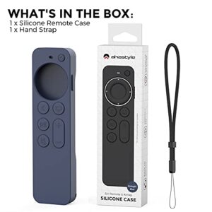 AhaStyle Case Compatible with 2022 Apple TV 4K HD Siri Remote 3rd Generation [AirTag Holder Built in] All Around Cover Apple TV Remote/Siri Remote (2nd) and AirTag (Midnight Blue)