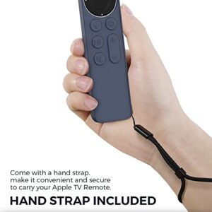 AhaStyle Case Compatible with 2022 Apple TV 4K HD Siri Remote 3rd Generation [AirTag Holder Built in] All Around Cover Apple TV Remote/Siri Remote (2nd) and AirTag (Midnight Blue)