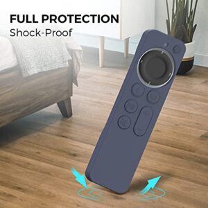 AhaStyle Case Compatible with 2022 Apple TV 4K HD Siri Remote 3rd Generation [AirTag Holder Built in] All Around Cover Apple TV Remote/Siri Remote (2nd) and AirTag (Midnight Blue)