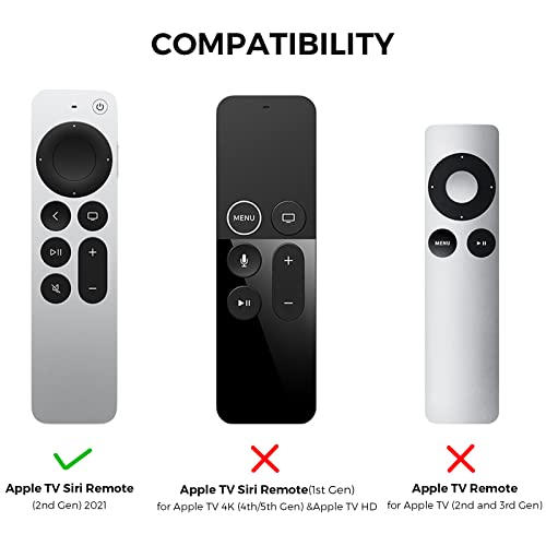 AhaStyle Case Compatible with 2022 Apple TV 4K HD Siri Remote 3rd Generation [AirTag Holder Built in] All Around Cover Apple TV Remote/Siri Remote (2nd) and AirTag (Midnight Blue)