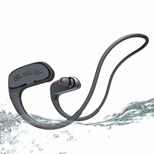 cyboris waterproof headphones, ipx8 swimming earbuds bluetooth earphones, mp3 player 32gb memory & built-in bone conduction speaker, eq function sports earphones for running, diving, swimming, cycling