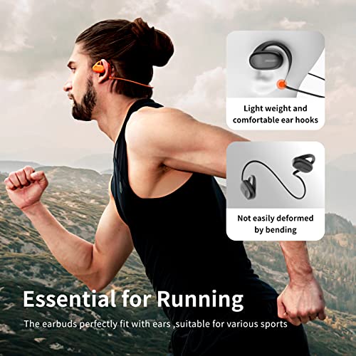 FREEDOTS.Open-Ear Sport Earbuds Non in Ear,True Wireless Non Bone Conduction with Earhook Built-in Mic with a Chager Dock,Fitness&Running Black