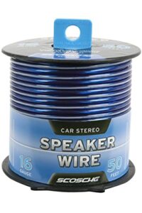 scosche 50-feet 16-gauge speaker wire-blue