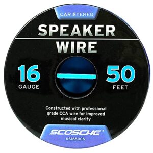 Scosche 50-Feet 16-Gauge Speaker Wire-Blue