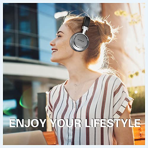 Wireless Bluetooth Headphones,HiFi Stereo Over Ear Headphones with Mic,35H Playtime,Adjustable Flip Function Lightweight Wired Headphone with Soft Memory Foam Earpads for Cell Phone iPad PC Laptop