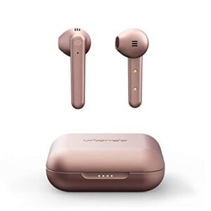 urbanista stockholm plus true wireless earbuds – over 20 hours playtime, ipx4 waterproof earphones, bluetooth 5.0 headphones, touch controls & enhanced microphone for clear calling, rose gold
