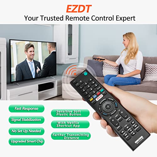 Newest Universal Sony Smart TV Remote Control RMT-TX100U for All Sony TV and Bravia TV Replacement Remote Control for All Sony LCD LED 2K 4K UHD and Bravia TVs with Netflix Button