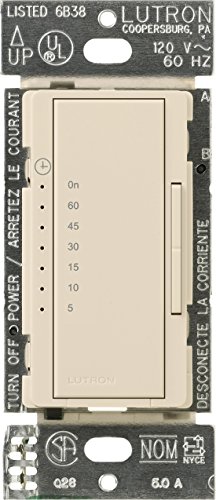 Lutron Maestro 5 Amp Countdown In-Wall Digital Eco-Timer, MA-T530GH-LA, Light Almond