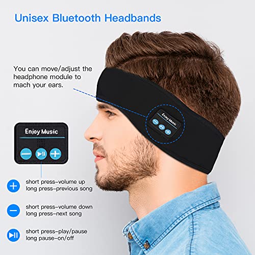 Sports Headbands Sleep Headphones Bluetooth Music Headband Wireless, Daifferchoi Soft Breathable Bluetooth Headbands with Long-Time Play for Workout, Jogging, Yoga,Travel, Running, Meditation--Grey