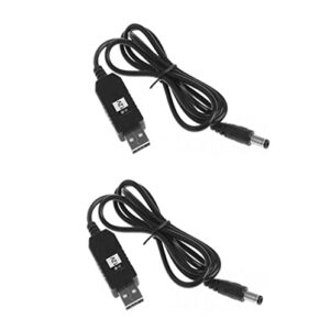 ljcell 2pcs usb 5v to dc 12v convert cable 5v to 12v voltage step-up cable 5.5×2.1mm dc connect male for router led strip light