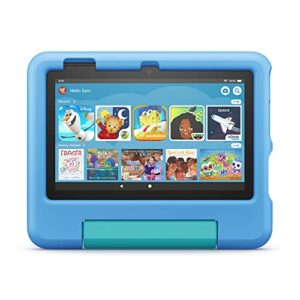 Fire 7 Kids Tablet Bundle. Includes Fire 7 Kids Tablet | Blue & Made For Amazon PlayTime Volume Limiting Bluetooth Kids Headphones Age (3-7) | Blue