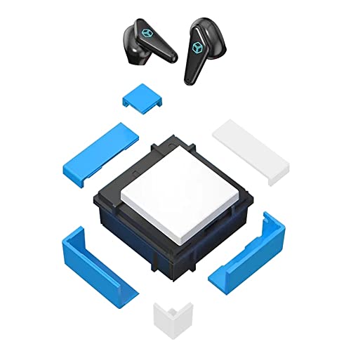 Tone Cube Design Wireless Headphones, Wireless Bluetooth Earbuds,Sport Earbuds,Bluetooth 5.3 Clip-on Earphones,Premium Sound, Noise Cancelling, 30 Hours Playtime with Case for Android iOS (Blue)