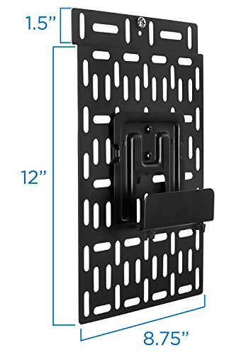 Mount-It! Cable Box Mount Behind TV | Adjustable Universal Mounting Bracket for Streaming Devices, Router, Modem, DVD | Wall and Behind TV Compatible, Steel