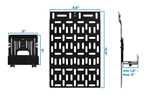 Mount-It! Cable Box Mount Behind TV | Adjustable Universal Mounting Bracket for Streaming Devices, Router, Modem, DVD | Wall and Behind TV Compatible, Steel