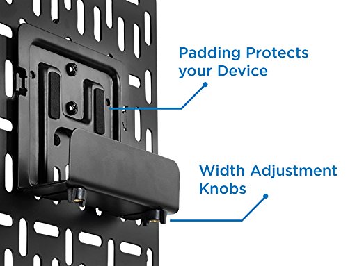 Mount-It! Cable Box Mount Behind TV | Adjustable Universal Mounting Bracket for Streaming Devices, Router, Modem, DVD | Wall and Behind TV Compatible, Steel