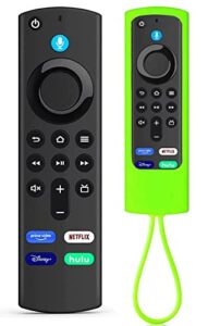 voice remote control replacement fire tv l5b83g with cover silicone case, fit for fire tv lite, fire tv stick 4k max/bundle (2nd gen and later), cube (1st gen and later), fire tv (3rd gen)