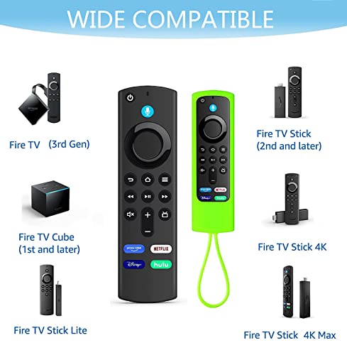 Voice Remote Control Replacement Fire TV L5B83G with Cover Silicone Case, fit for Fire TV Lite, Fire TV Stick 4K Max/Bundle (2nd Gen and Later), Cube (1st Gen and Later), Fire TV (3rd Gen)