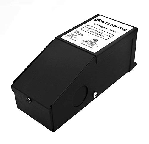 HitLights Dimmable LED Driver Transformer 12V 40W (3.3A), Magnetic Power Supply 120VAC to 12VDC, Compatible with Lutron and Leviton dimmers, for LED Strip Light, Kitchen, Cabinet, Class 2, ETL Listed