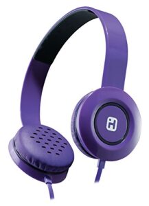 ihome stereo headphones with flat cable – purple (ib35ubc)