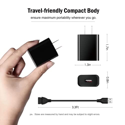 USB Wall Charger Adapter & Extension Charging Cable Cord for JLab Go Ai Pop/Sport, JLab Epic Air an/Sport ANC, JLab JBuds Air/Sport/Executive/ANC/Play Gaming/Pro Wireless Bluetooth Earbuds Case