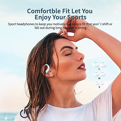 Falebare Wireless Earbuds, 75Hrs Playtime IPX6 Waterproof Bluetooth Headphones Sport Earphones with Wireless Charging Case & LED Digital Display Earphones with Earhooks HiFi Sound for Working and Gym