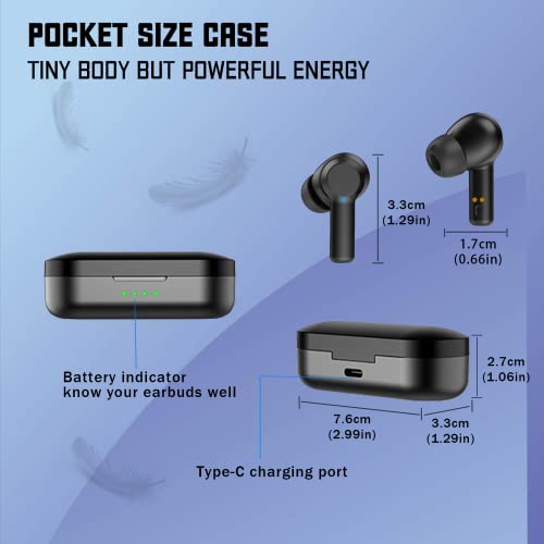 EIOSUN Wireless Earbuds TWS Bluetooth 5.1 Headphones, Noise Canceling IPX7 Waterproof for Sport Build-in Mic 24H Playtime Comfortable in-Ear Headsets