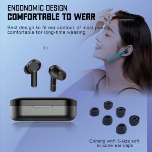 EIOSUN Wireless Earbuds TWS Bluetooth 5.1 Headphones, Noise Canceling IPX7 Waterproof for Sport Build-in Mic 24H Playtime Comfortable in-Ear Headsets