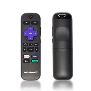 oem remote control for onn roku tv no pairing includes volume control buttons & netflix, disney+, apple tv+, hulu hotkeys (3226001051 roku) (renewed)