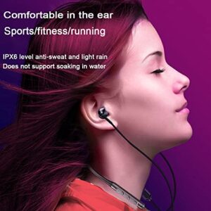 Bluetooth Headphones Noise-canceling Magnetic adsorption Neck-Hanging Wireless Sports Earbuds with Microphone,Stereo bass in-Ear Earphones with Ear Loops and soundproof Cotton,IPX4 Waterproof,16h