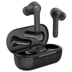 Wireless Earbuds, GRV T5 Bluetooth 5.0 Earbuds with Microphone 34H Playtime Touch Control Clear Call IPX7 Waterproof, Earbud & in-Ear Headphones for Sports (Black)