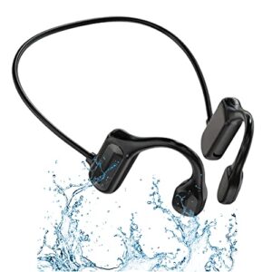 bone conduction headphones wireless bluetooth sports, waterproof bose sport open ear headphones, built-in mic ear clip headset for running workouts driving (black)