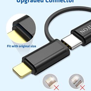 CHAFON USB C Multi Fast Charging Cable PD 60W Nylon Braided Cord 5-in-1 3A USB A/C to Type C/Micro USB Charger Adapter Compatible Samsung Galaxy S20 LG Sony iPad Pro 2018 Android(3.3FT)