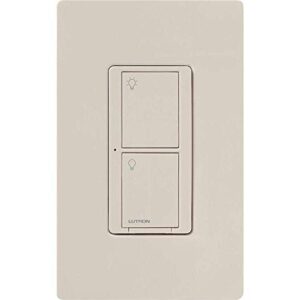 Lutron Caseta Smart Home Switch, Compatible with Alexa, Apple HomeKit, Google | 6-Amp, for Ceiling, Exhaust Fans, LED, Incandescent and Halogen Bulbs | PD-6ANS-LA | Light Almond 12-Pack, 12 Pack