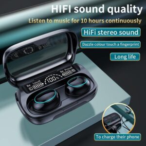 Suomi Wireless Earbuds Bluetooth 2023, G36, Bluetooth 5.3 Built-in Microphone LED Digital Shows Charging Bluetooth Headphone, Touch Control Stereo Cordless Earphones for iPhone/Android