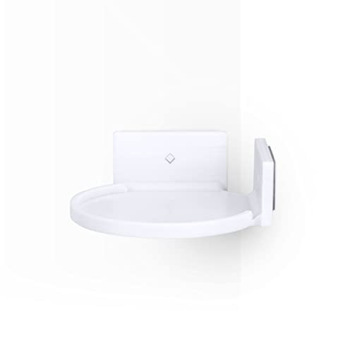 BRAINWAVZ 4” Small Floating Shelf, Adhesive & Screw in, for Bluetooth Speakers, Cameras, Plants, Toys, Books & More, Easy to Install Shelves Wall Mount (White)